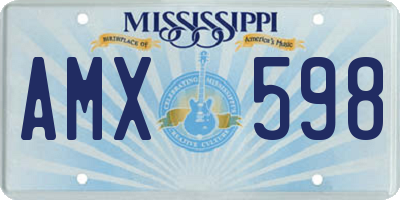 MS license plate AMX598