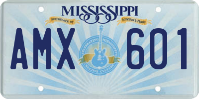 MS license plate AMX601