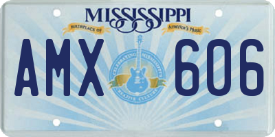 MS license plate AMX606