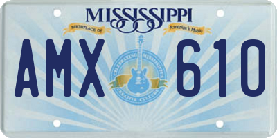 MS license plate AMX610