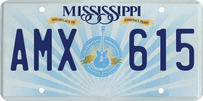 MS license plate AMX615