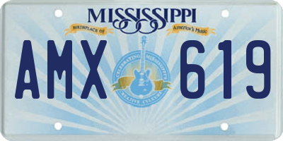 MS license plate AMX619