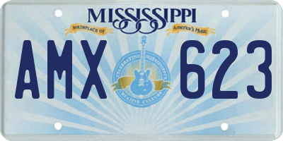 MS license plate AMX623