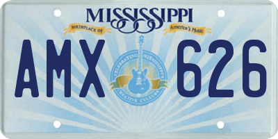 MS license plate AMX626
