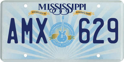 MS license plate AMX629