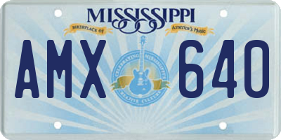 MS license plate AMX640