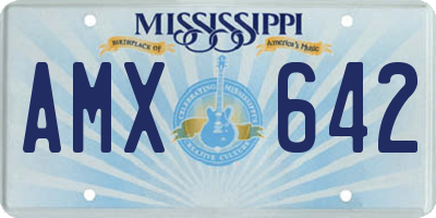 MS license plate AMX642