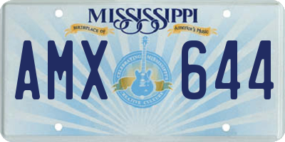 MS license plate AMX644