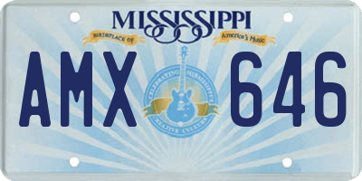 MS license plate AMX646