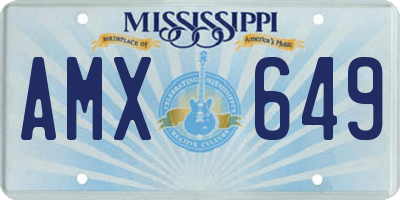 MS license plate AMX649