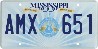 MS license plate AMX651