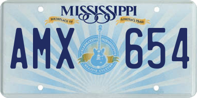 MS license plate AMX654