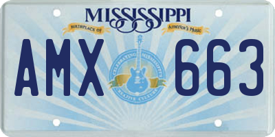 MS license plate AMX663