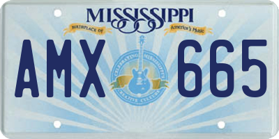 MS license plate AMX665