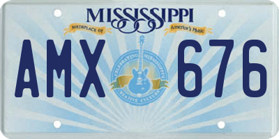 MS license plate AMX676