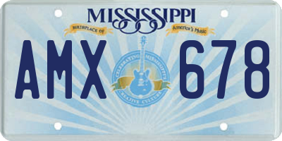 MS license plate AMX678