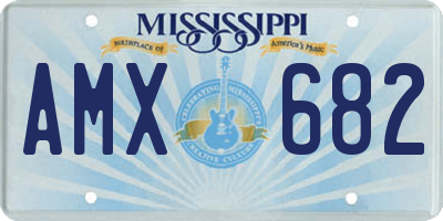 MS license plate AMX682