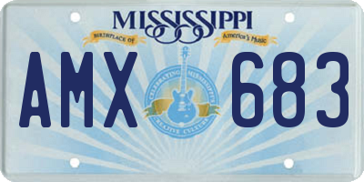 MS license plate AMX683