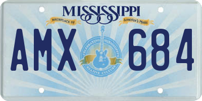 MS license plate AMX684