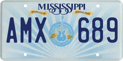 MS license plate AMX689