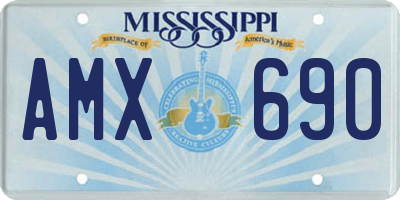 MS license plate AMX690