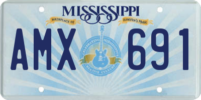 MS license plate AMX691
