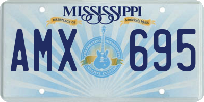 MS license plate AMX695