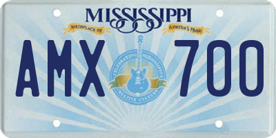 MS license plate AMX700