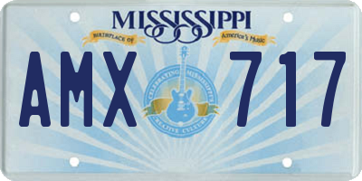 MS license plate AMX717