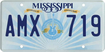 MS license plate AMX719