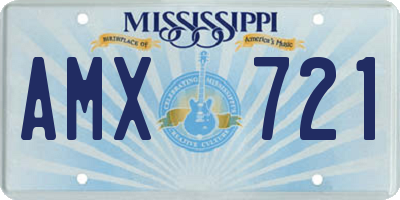 MS license plate AMX721