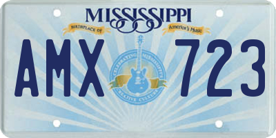 MS license plate AMX723
