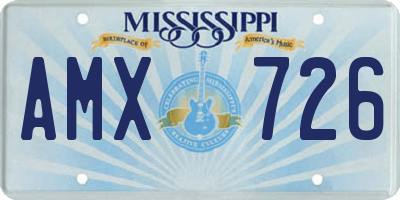 MS license plate AMX726