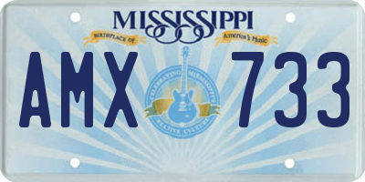 MS license plate AMX733