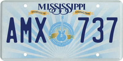 MS license plate AMX737