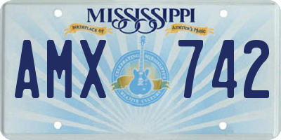 MS license plate AMX742