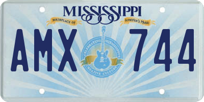 MS license plate AMX744