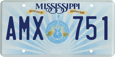 MS license plate AMX751