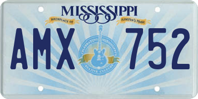 MS license plate AMX752