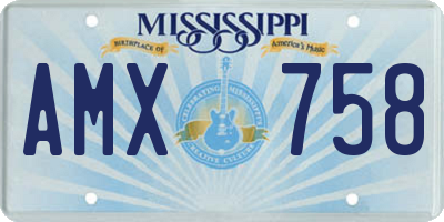 MS license plate AMX758