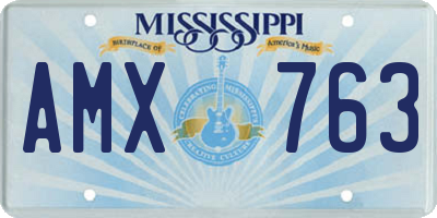 MS license plate AMX763