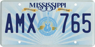 MS license plate AMX765
