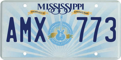 MS license plate AMX773