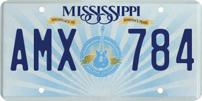 MS license plate AMX784
