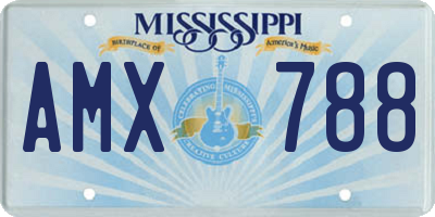 MS license plate AMX788