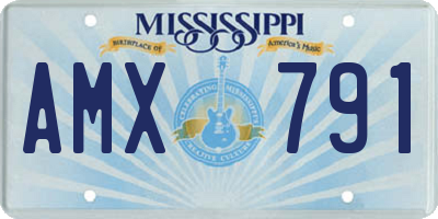 MS license plate AMX791