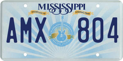 MS license plate AMX804