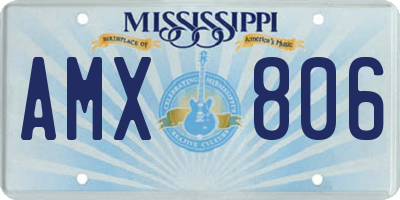 MS license plate AMX806