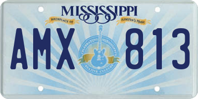 MS license plate AMX813
