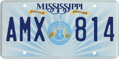 MS license plate AMX814